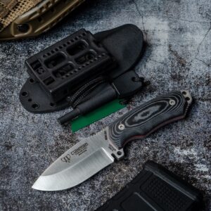 Mini Green Beret (115-B-K) black micarta scales, black kydex sheath