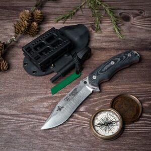 JJSK1 (124-MK) black micarta scales, black kydex sheath