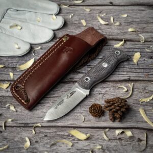 SANABRIA II (182-Y) brown jute scales, brown leather sheath