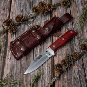 MT-1 (295-K) cocobolo scales, brown leather sheath